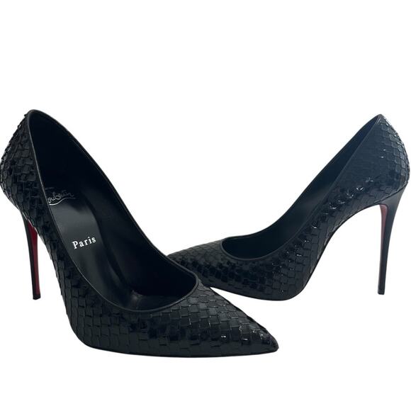 Christian Louboutin Kate 100 Pumps Scale-Embossed Black LV size 38 - Picture 8 of 13